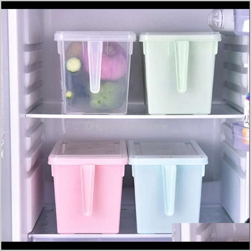 Portable Storage Organizer Stackable Refrigerator Handle Kitchen Containers With Lids For Fruits Vegetables Egg Bottles & Jars