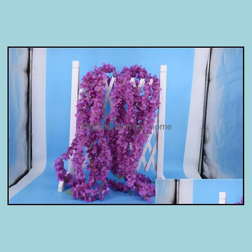 Artificial Orchid Wisteria Vine Flower 79 Inch[2M] Silk Orchid Wreaths For Your Wedding site layout