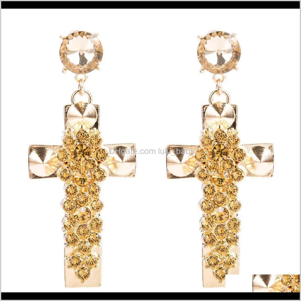 eh7643 alloy cross acrylic earrings bohemian style women`s fashion