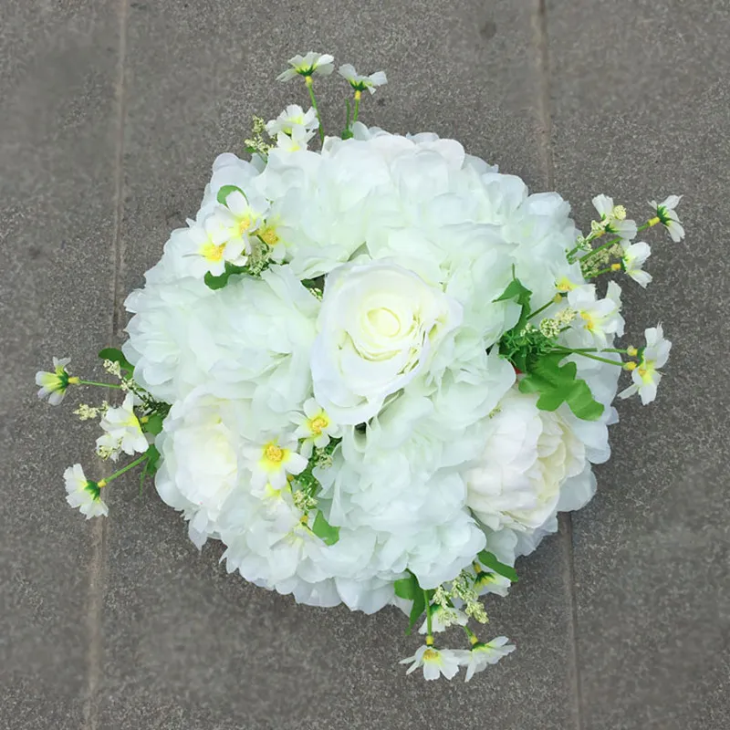 30 cm bis 40 cm künstliche Blume, Rose, Hortensie, Kussball, Hochzeit, Straße zitiert, Girlande, römische Säule, Bleistrauß, T-Station-Dekoration