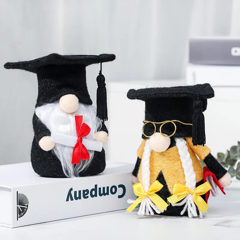 Graduation Gnomes Grad Swedish Plush Gnome Black Green Nordic Graduate Figurine Grad/Teacher Presents and Graduation Party Decorations