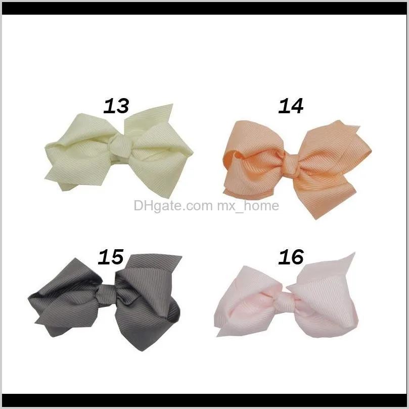 32 colors 8cm new diy solid color ribbon baby girl children hair accessories with clip boutique bows barrettes