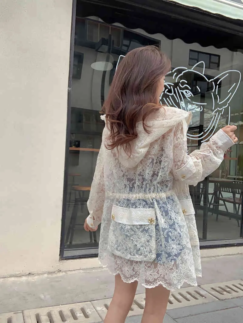 希少 Curtain Lace Drawstring Waist Coat