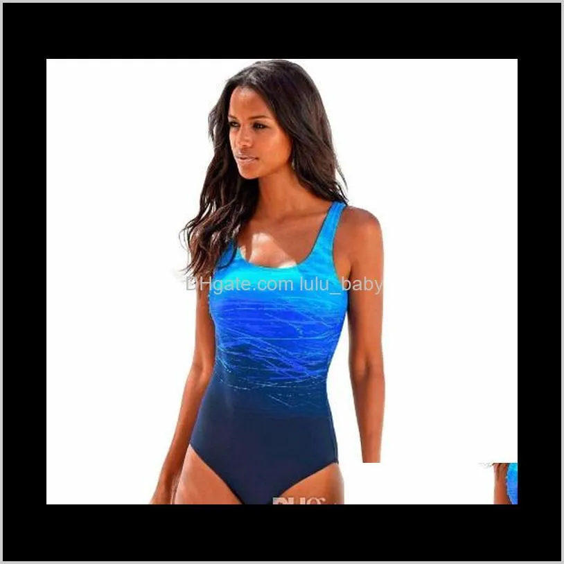 one piece swimsuit women vintage gradient swimwear criss cross back monokini bath suit beach wear maillot de bain