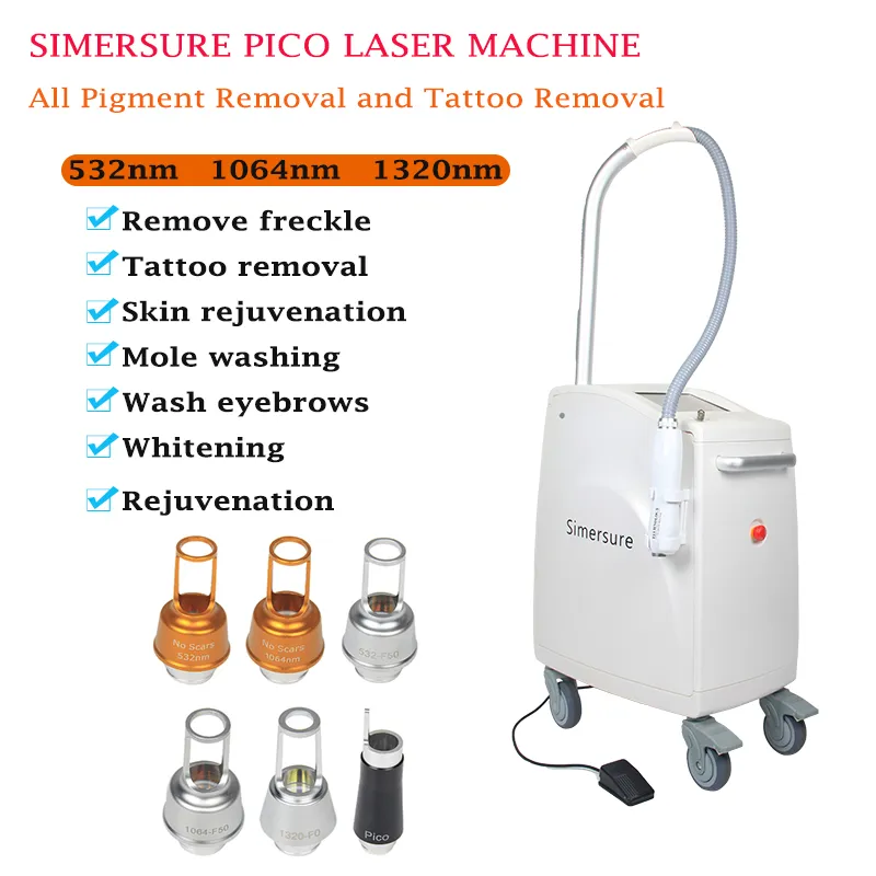 Machine laser Pico pour détatouage, équipement de pigmentation, 6 sondes pour le rajeunissement de la peau