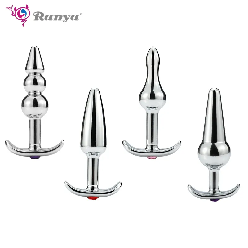 Aço Inoxidável Massagem de Prostato Butt Plug Anus Estimulador Sexo Brinquedos para Homens Mulheres Gay Metal Anal Plugs Erotic Adult Products 0424