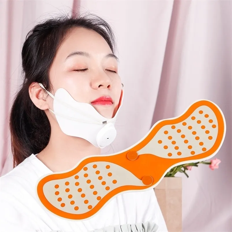 EMS V Face Slimming Stimulator Lift Massager Thin Face Device High Frequency Reduce Masseter Double Chin Massage Machine 220301