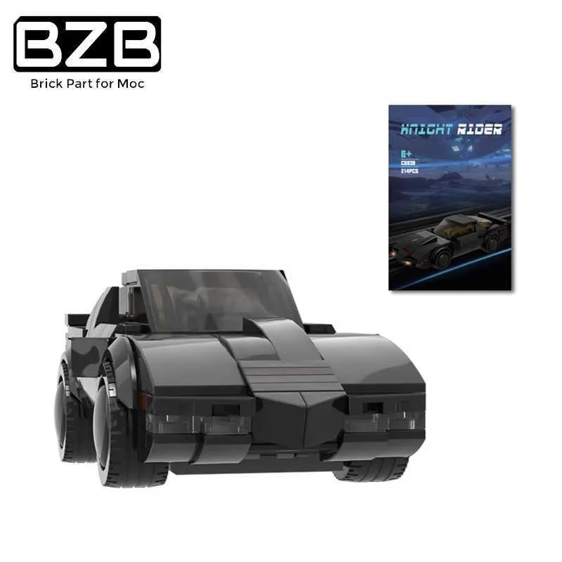 BZB MOC Mechanical Classic Car Knight Rider KITT 3000 Modello Bricks High-tech Rocket Racing Vehicle League Giocattoli Regali per bambini H0917