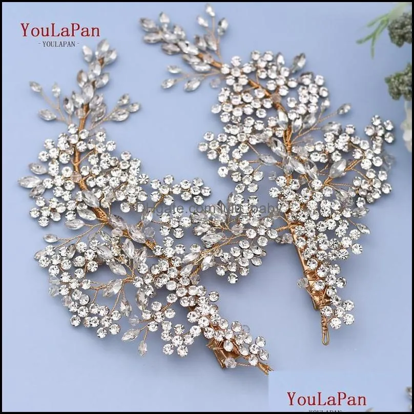 Hair Clips & Barrettes YouLaPan HP253-G Wedding Accessories For Women Headband Clip Comb Bride Tiara Jewelry Headpiece