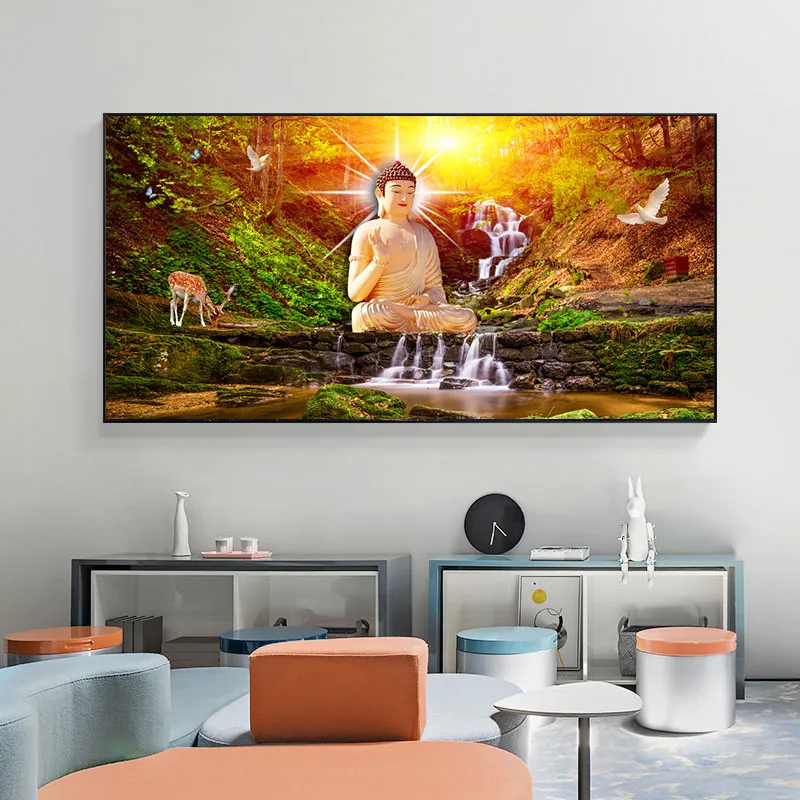 Yamantaka Buddha Thangka Leinwanddruck – 70x100 Cm Religiöse Wandkunst Für Wohnzimmer & Flur