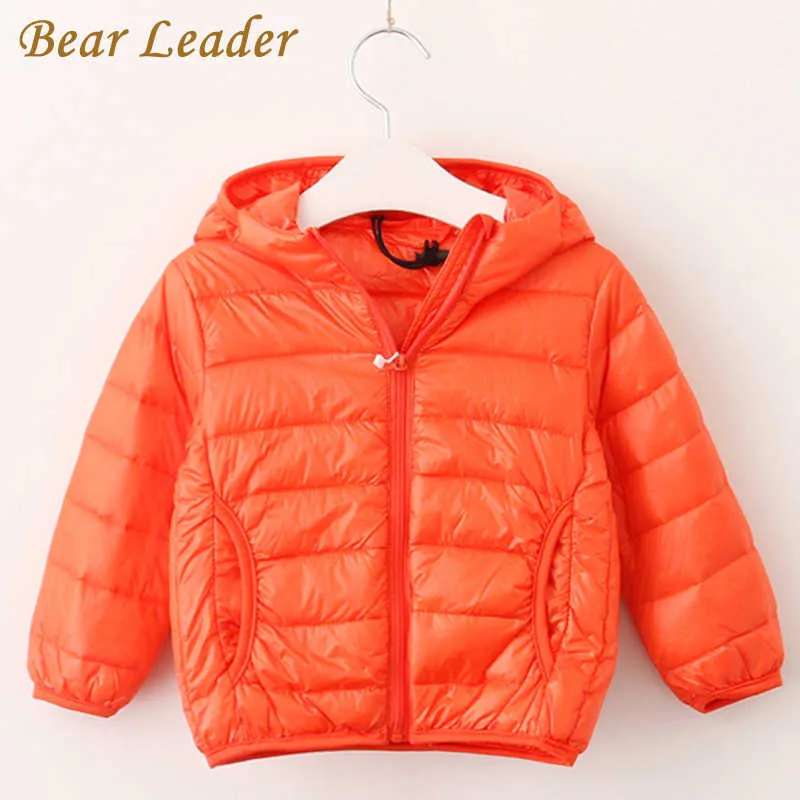 Ours Leader Filles Garçons Survêtement Mignon Enfants Parka Vers Le Bas Manteau Enfants Veste À Capuche Solide Enfants Vêtements Chauds 210708