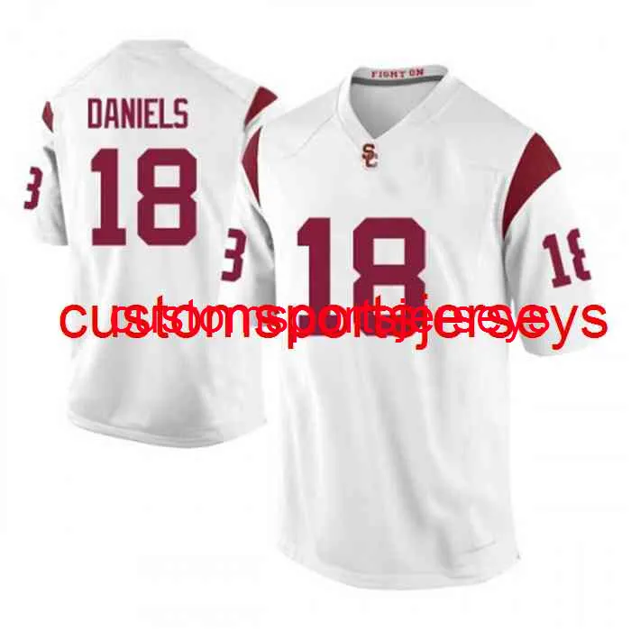 Gestikte vrouwen vrouwen jeugd USC Trojans # 18 J.t. Daniels Jersey White NCAA Football 20/21 Custom Any Name Number XS-5XL 6XL