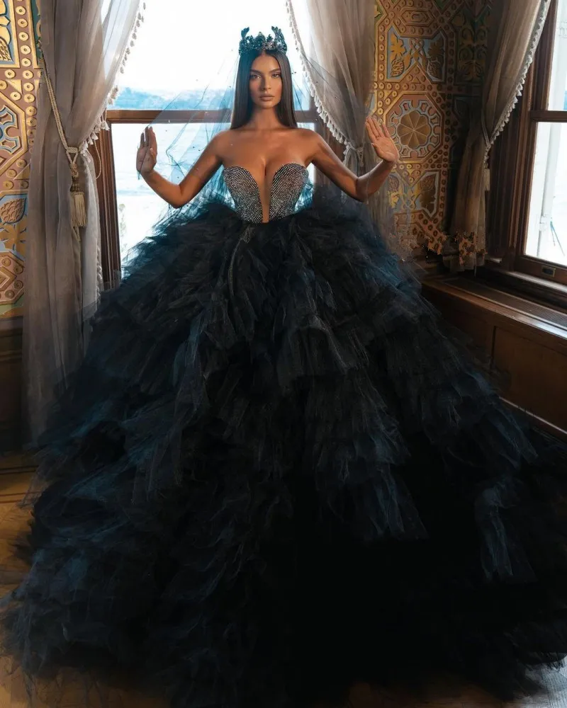 black strapless wedding dress Onyx
