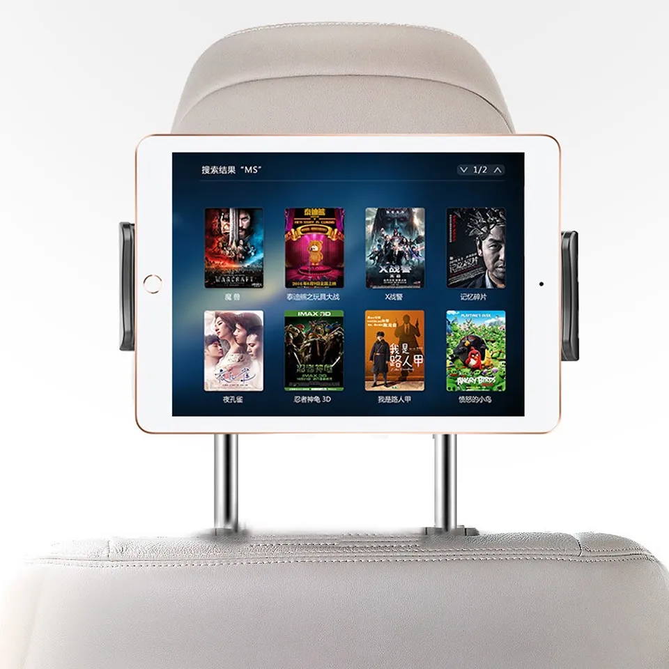 Supporto Auto Regolabile Per Tablet E Cellulare Su Poggiatesa Posteriore - Linq Nero