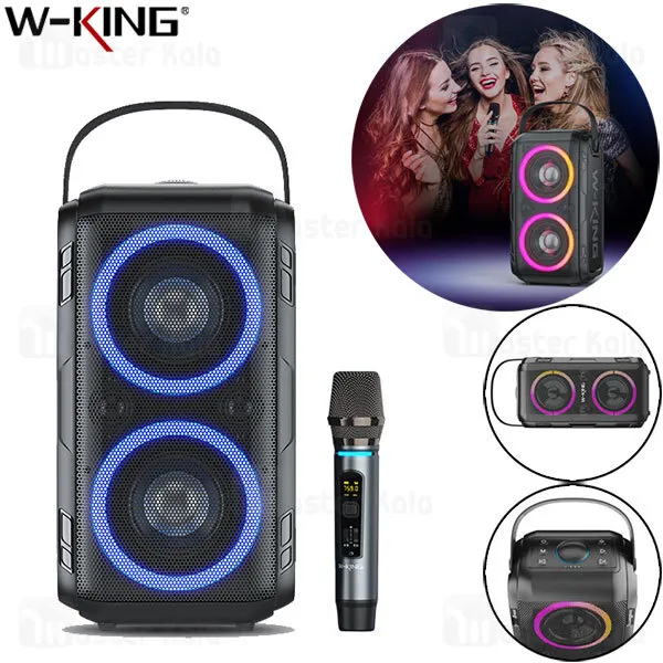 W-King T9 Karaoké Bluetooth RVB LED Haut-parleur 80W haut-parleur extérieur haute puissance Les haut-parleurs TWS portables prennent en charge la carte TF, le disque USB, le microphone sans fil pour la télévision, la maison, la fête