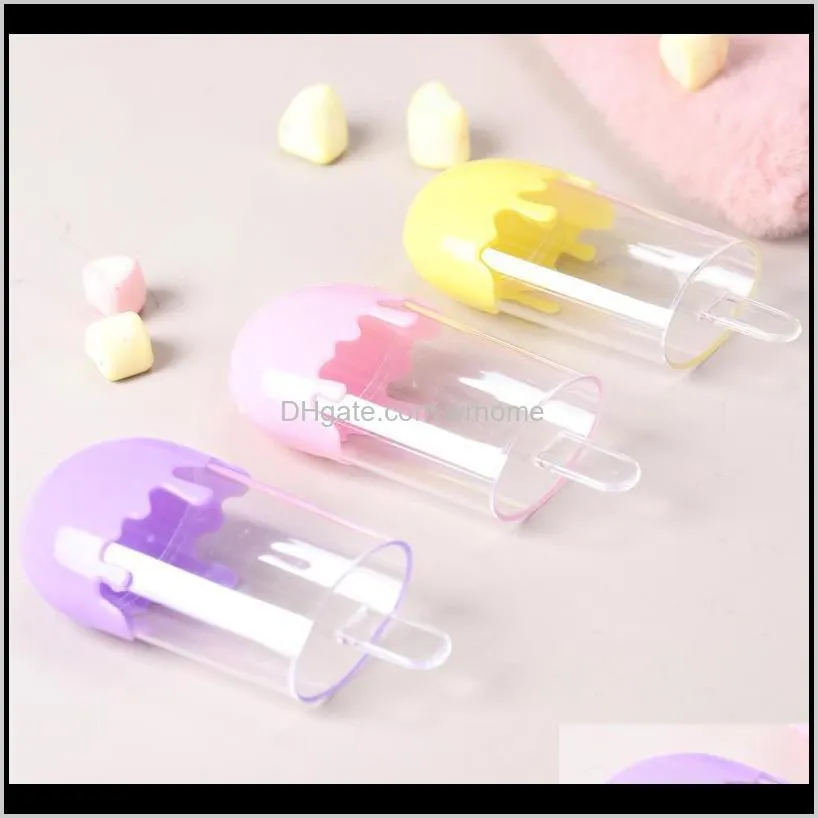 12pcs creative transparent plastic candy box children baby birthday cute ice cream stick shaped gift case