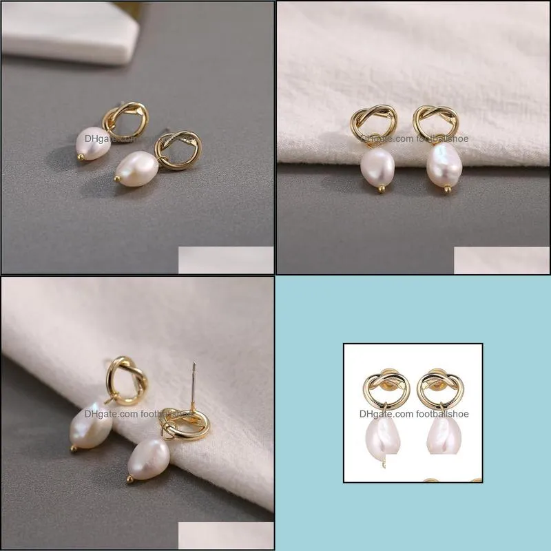 Ljuskrona yup mode koreanska enkla design naturliga pärlor dangle örhängen s925 eleganta romantiska smycken för flicka fest bröllop gåva droppe