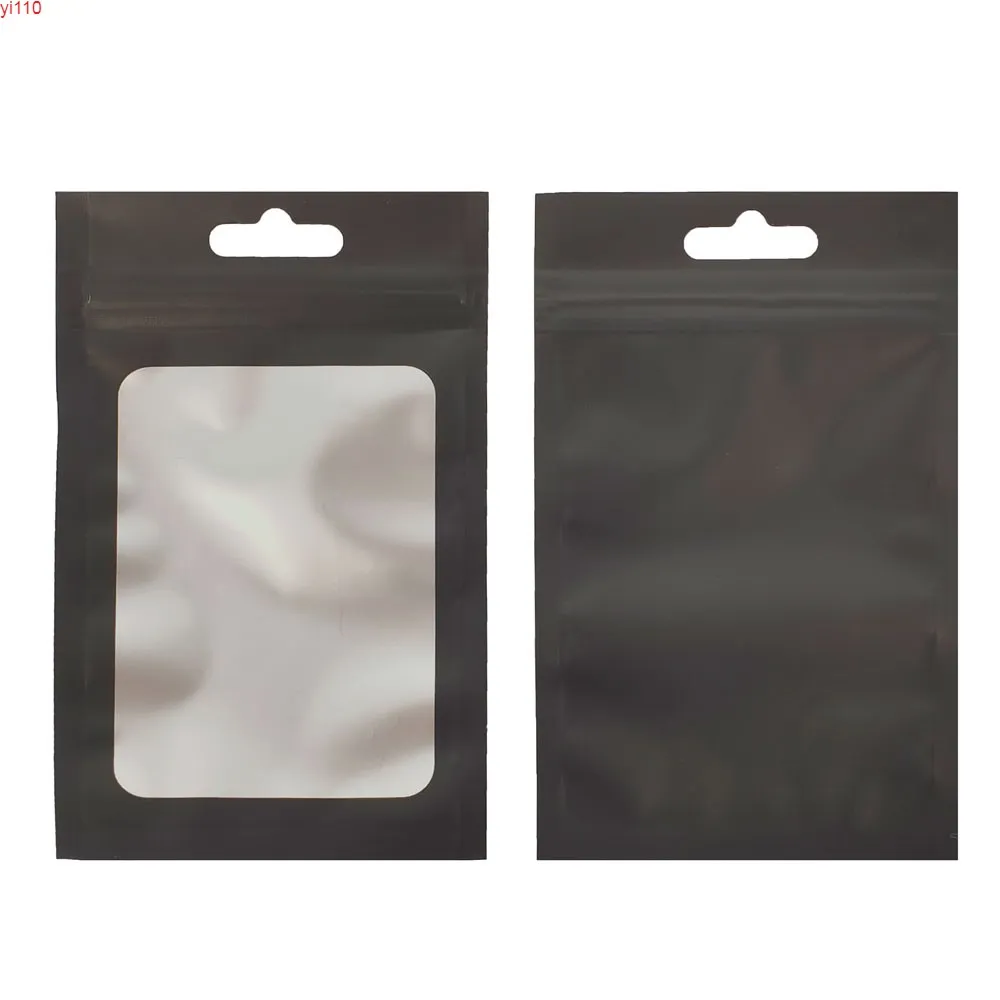 Oortelefoon Plastic Bag Clear Front Mylar Ziplock met vlindergat platte zip lock packag voor telefoon accessoires USB-kabelgoods