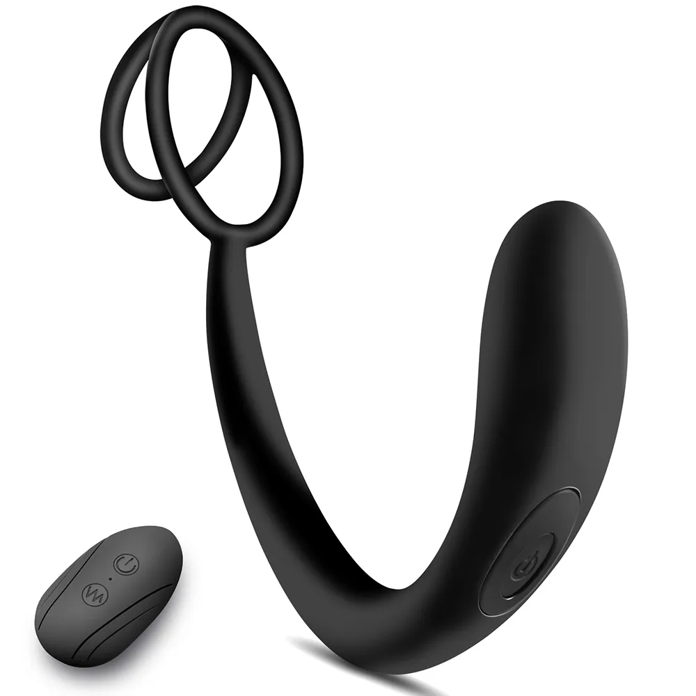Telecomando Plug Anale Vibrazione della prostata con anello del cazzo e stimolatore del loop della palla Giocattoli del sesso per gli uomini delle donne coppie
