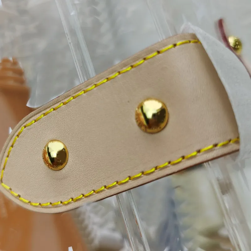 Cosmetic Bag Transparent Box Handbags Purse Fashion High Quality Pvc Clear With Silk Scarf Gold Metal Buckle