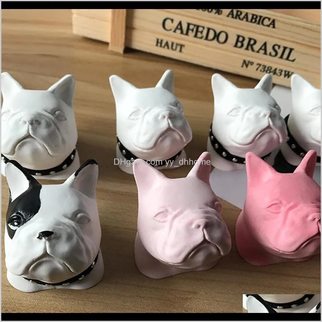 silicone bulldog shaped mould clay candle soap resin casting ornaments mold jewelry making mold tools