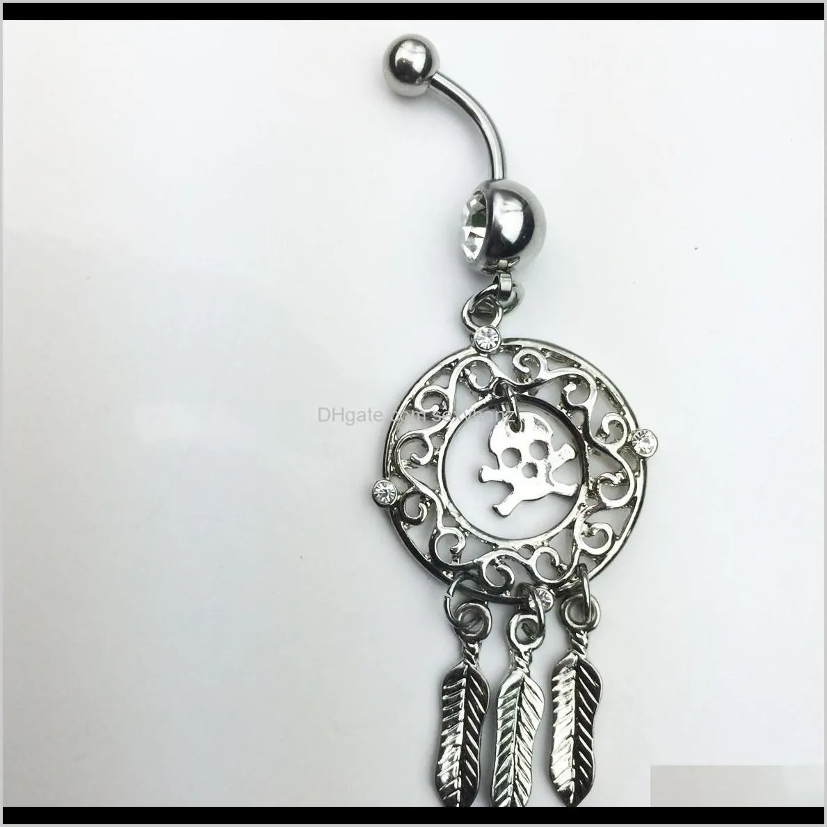 d0647 ( 1 color ) styl belly ring belly ring style dream catcher style rings body piercing jewelry dangle accessories fashion charm