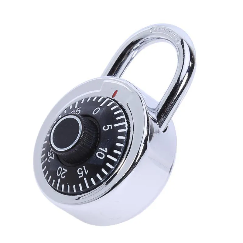 Zinc Alloy Lock Hardate Steel Shackle Dial Combination Bagage Locker Turntable Lösenord Hänglås Gym Closet Safe Disc Password Lås Anti-stöld