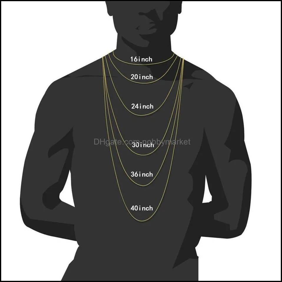 Mens Diamond Iced Out Tennis Gold Chain Necklaces Fashion Hip Hop Jewelry Necklace 3mm 4mm 5mm