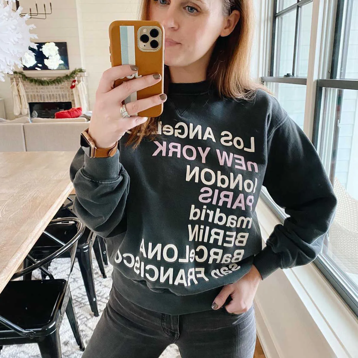 Faded Thick Letter Print Sweatshirt Women Autumn Winter 100% Cotton Warm Retro Pullover Casual Vintage Oversize Hoodie Tops 2020 X0721