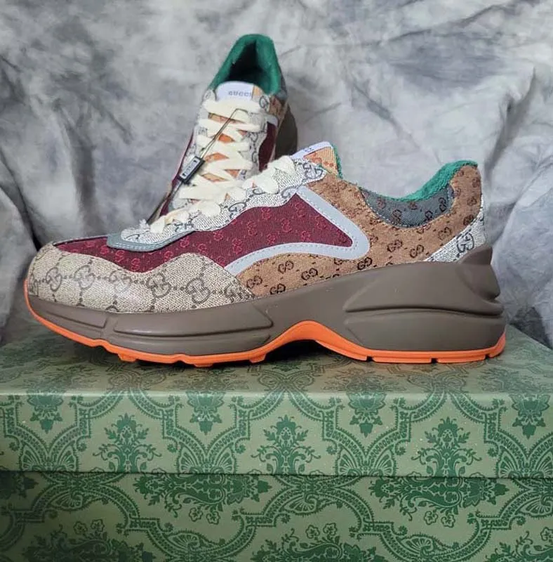 Gucci Luxury Brand Sneakers Gg Shoes Designer Slides Floral Brocade