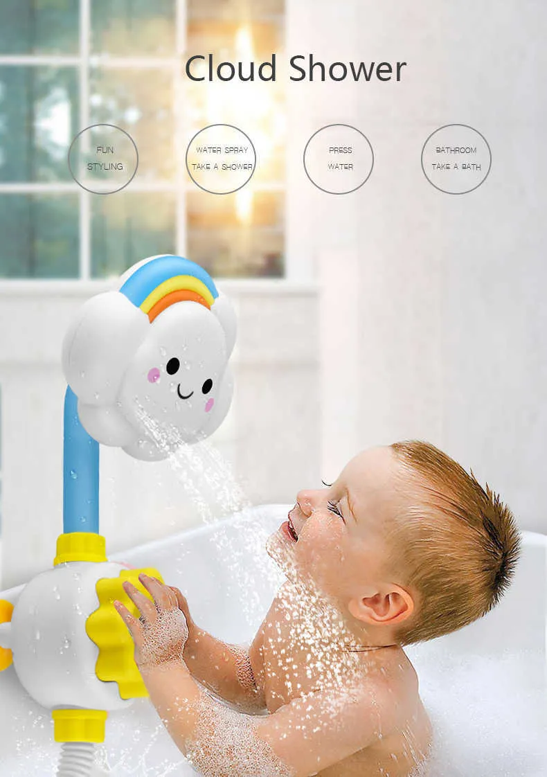 Jouets de bain pour bébé, jeu d'eau, modèle éléphant, robinet de