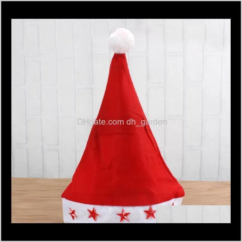 led christmas hat beanie xmas party hat glowing luminous led red flashing star santa for adult sn1991