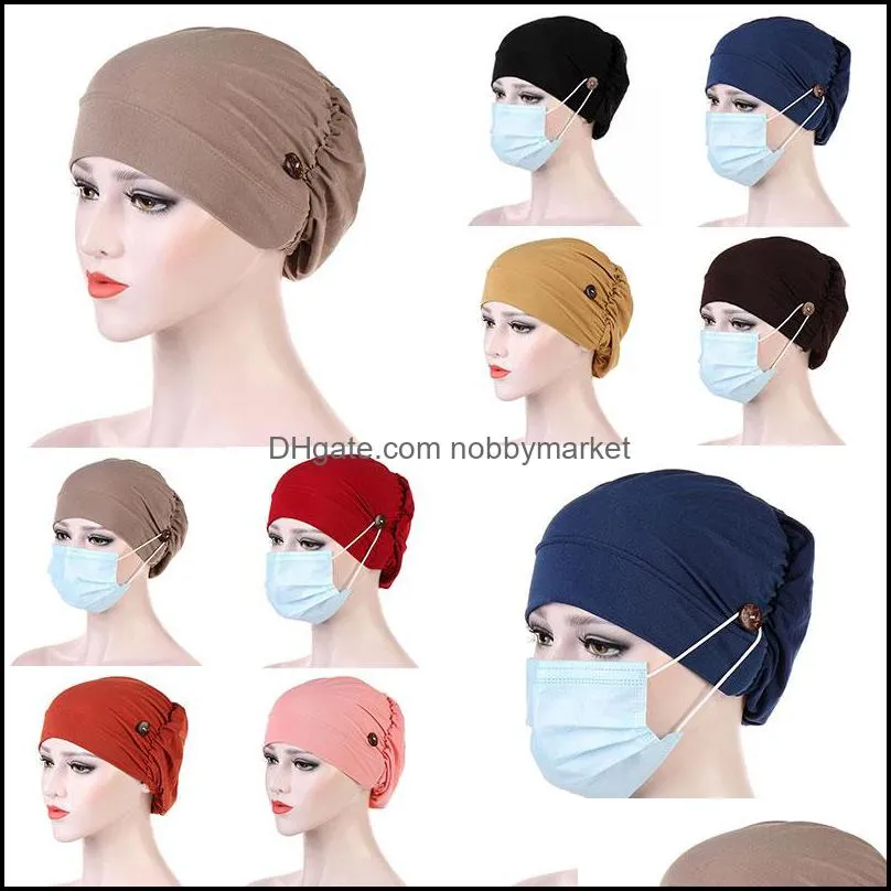 2020 New Cotton Hijab Caps Muslim Turban Hat Solid Islamic Underscarf Bonnet hat Ladies Headband Muslim Hijab turbante mujer