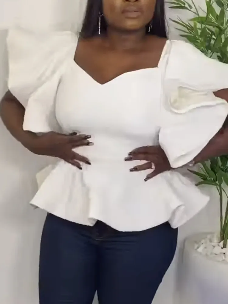 Camisa hotsell blanca peplum