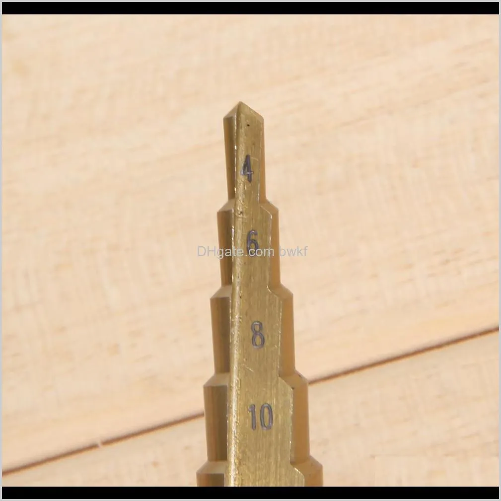 4-12mm hss step drill bit hex shank pagoda titanium coated drill bit hole cutter woodworking metalworking drilling tool