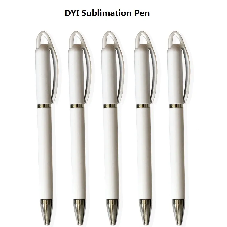 Sublimering Blank BallPen Pen Vit DIY Reklam Business Värmeöverföring T2I53391