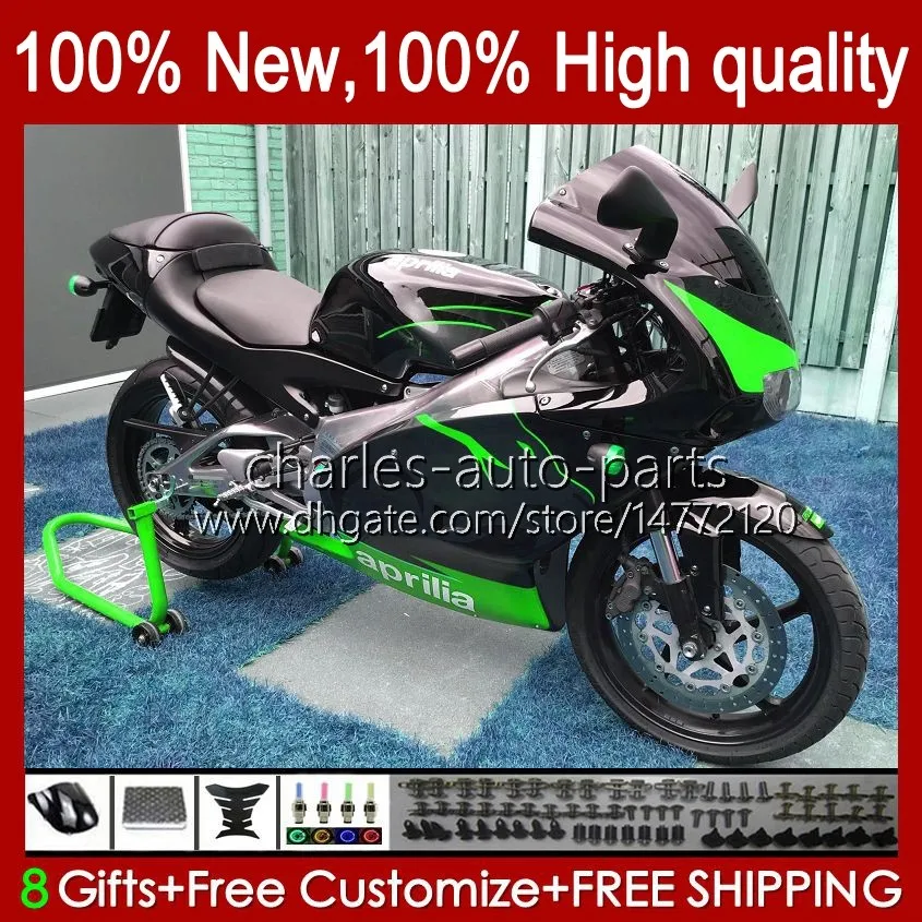 Carrozzeria OEM per Aprilia RSV125 RSV-125 RS-125 36No.123 RSV RS 125 R RR 125RR RS125 99 00 01 02 Verde nero 2003 2004 2005 RS4 RSV125RR 1999 2000 2001 2002 03 04 05 Carenatura