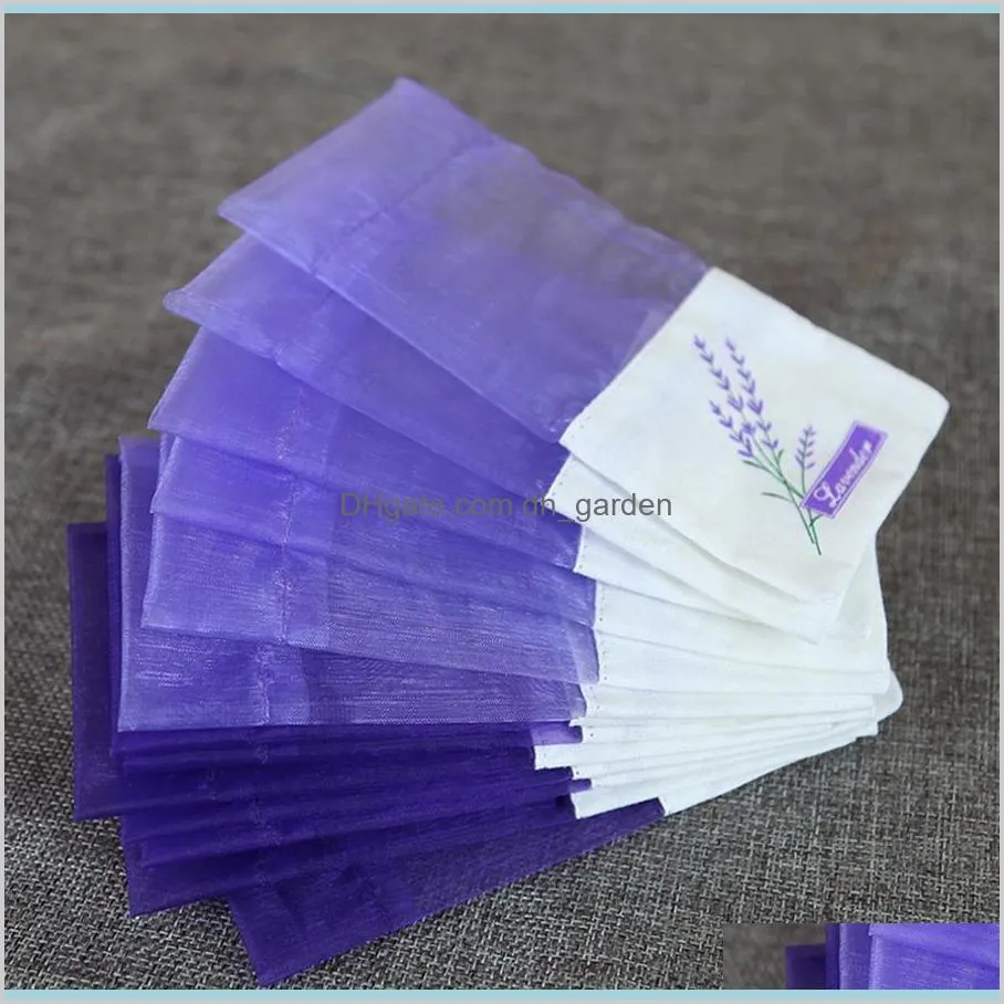 Bags Packing Office School Business Industrial Purple Cotton Organza Lavender Sachet Diy Dried Flower Package Bag Wedding Party Gift W