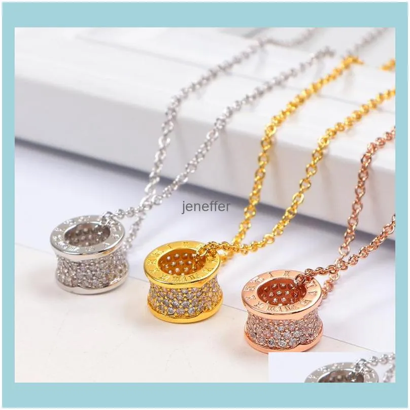 Stainless steel Roman love necklaces & pendants Rhinestone choker necklace women men Lover neckalce Jewelry Gift with velvet bag