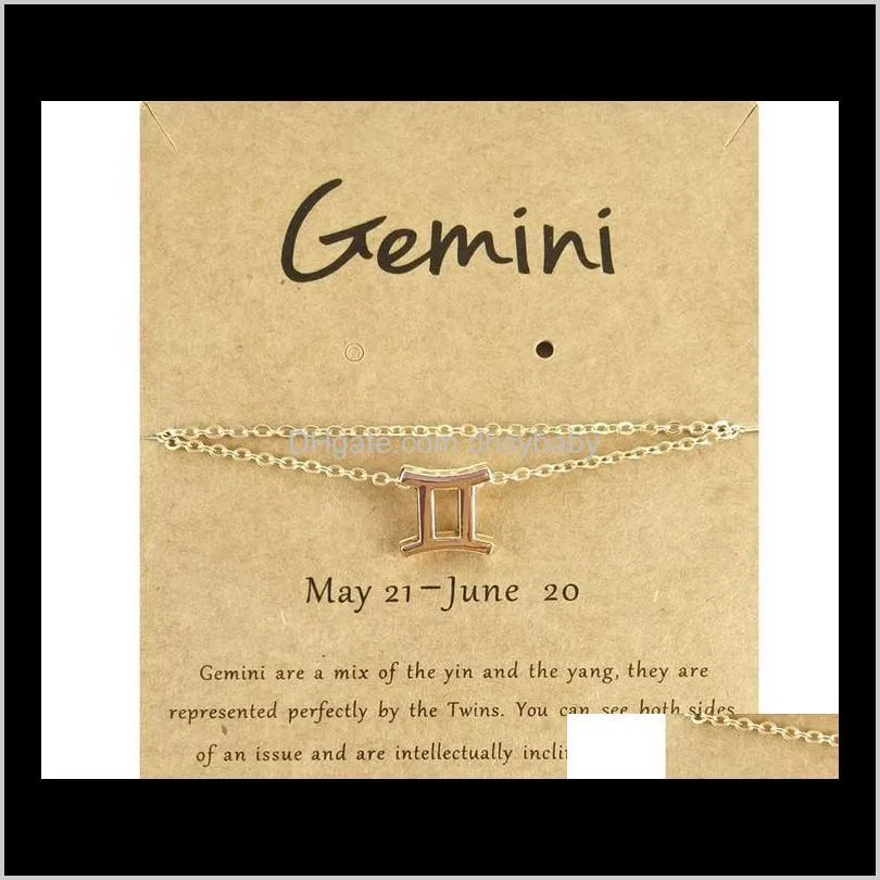 constellation anklets zodiac sign horoscope pendant jewelry astrology birthday gift with message card for women, trend all-match for g