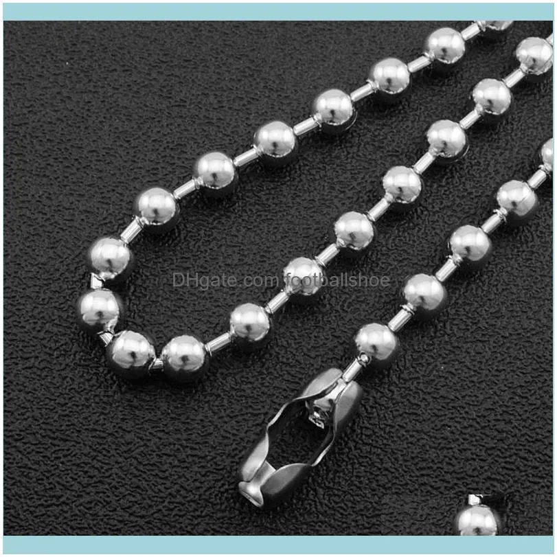 6mm/8mm Stainless Steel Bead Chain Ball Necklace Women Choker Long (40cm-60cm), 2021 Jewelry Link Necklaces For Men Chains