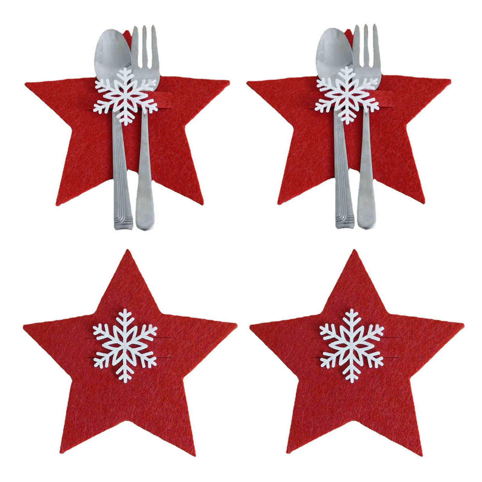 4 stücke Weihnachtsdekor Restaurant Hotel Layout Vlies Weihnachtsmesser Geschirrhalter Silberwaren Gabel Löffel Besteck Tasche
