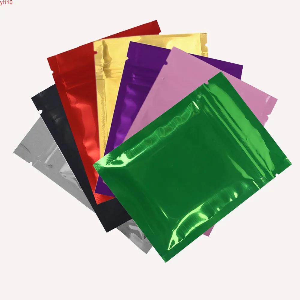 Haute qualité 7.5x10 cm (3x4 ") 100 pcs/lot couleurs brillantes thermoscellables petits sacs à fermeture éclair sac d'emballage de stockage des aliments avec fermeture éclair