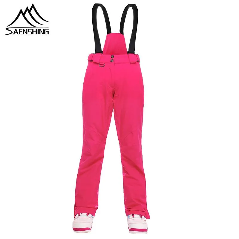 Ski -broek Saenshing vrouwen Ski Winter Outdoor Sport Trouser Hoge kwaliteit Thicak Warm Waterdicht snowboard