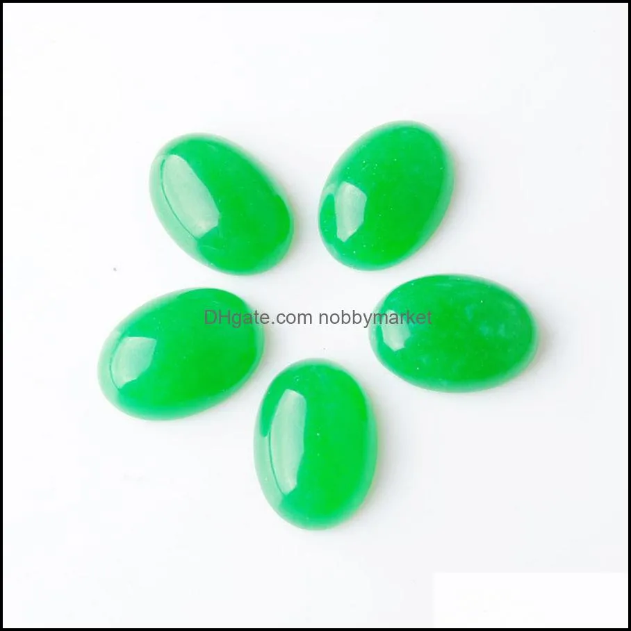 WOJIAER 10Pcs Oval Beads for Jewelry Making Natur Stone Cabochon CAB No Drilled Hole 13x18x6mm Gem Opal Crystal Quartz DBU801