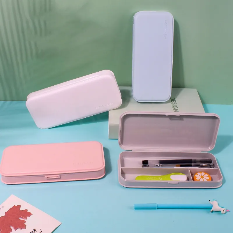 Wholesale High Capacity Plastic Double Sided Pencil Box For Students