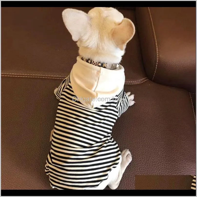 parent-child cotton stripes french bulldog hoodie pet dog clothes small dog pet clothing chihuahua costume pug clothing yorkshir
