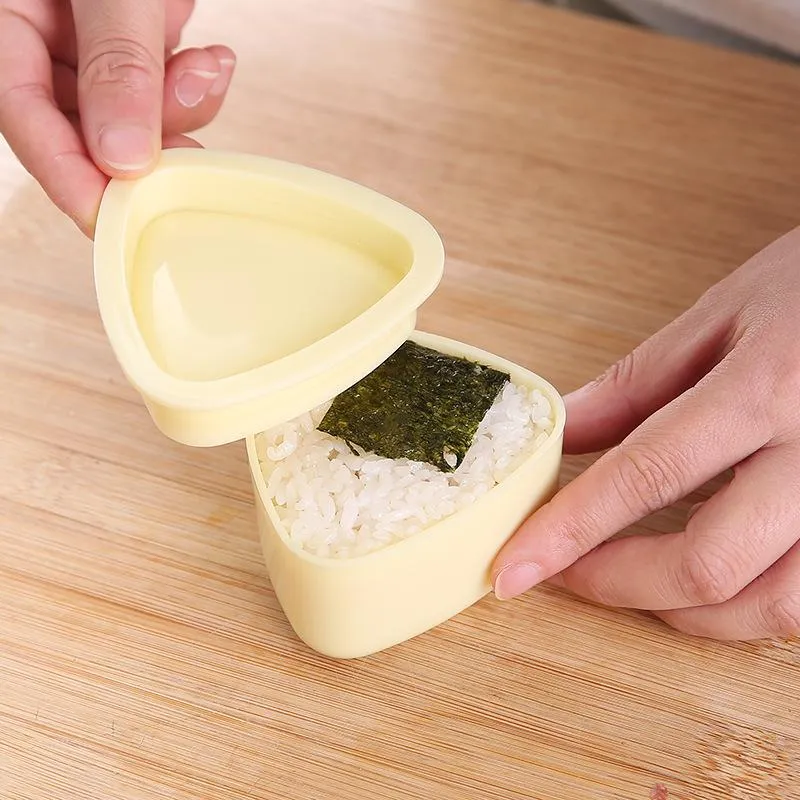 Baking Moulds Big And Small Triangular Rices Ball Molds Sushi Mold Children`s Rice Bento DIY Seaweed Laver Rice With Spoon Three Piece Set