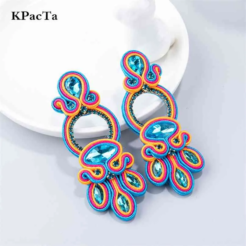 KPacTa Soutache Handmade Sales Luxus-Ohrringe für Frauen, baumelnde Charms, Accseeories, böhmischer Schmuck, Party-Geschenk 210706