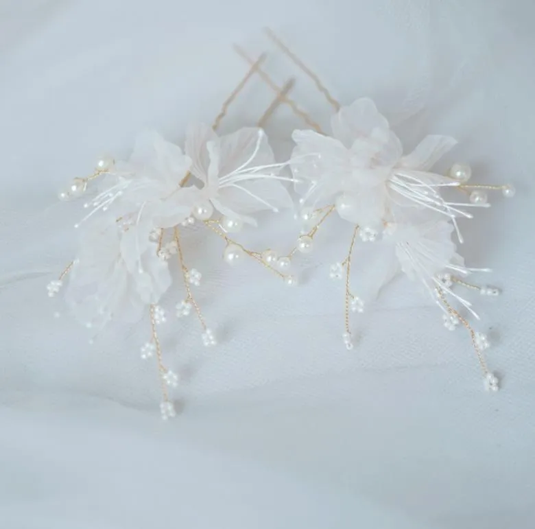 Gioielli per capelliGioielli per capellifilato Fiore Spille Clip da sposa Perle Gioielli da sposa Pezzo fatto a mano Donna Aessories Forcine Drop Delivery 2021 Nrad